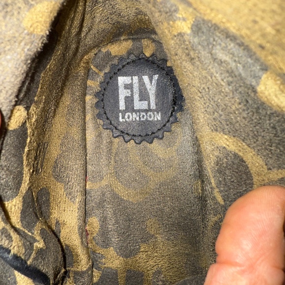 Black Suede Fly London Booties With Comfort Heel, Wast-On Hook-and-Loop Closure - Picture 3 of 16